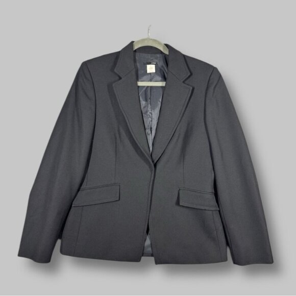 J. Crew Wool Women's Black Hidden Button Office Siren Blazer Size 10 - Picture 1 of 16